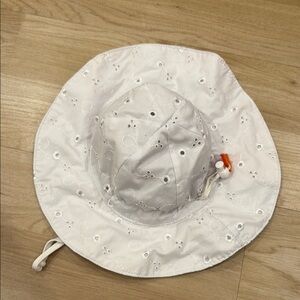 Eyelet White Kids Sun Hat